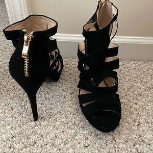 black high heels shoes